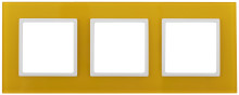 14-5103-21  ЭРА Рамка на 3 поста, стекло, Эра Elegance, жёлтый+бел