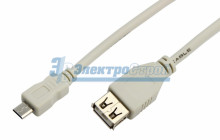 Шнур  micro USB (male) - USB-A (female)  0.2M  REXANT