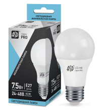 Лампа светодиодная низковольтная LED-MO-24/48V-PRO 7,5Вт 24-48В Е27 4000К 600Лм ASD