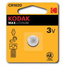 Батарейки Kodak CR1620-1BL MAX Lithium (60/240/50400)