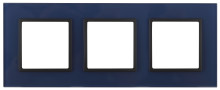 14-5103-29  ЭРА Рамка на 3 поста, стекло, Эра Elegance, синий+антр