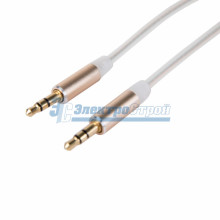 Аудио кабель AUX 3. 5 мм фосфорный 1M белый