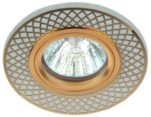 Светильник DK LD42 WH/GD  ЭРА декор cо светодиодной подсветкой MR16, белый/золото