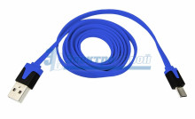 USB кабель универсальный microUSB шнур плоский 1М синий