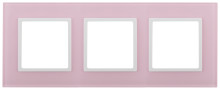14-5103-30  ЭРА Рамка на 3 поста, стекло, Эра Elegance, розовый+бел