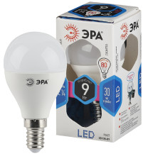 Лампочка светодиодная ЭРА STD LED P45-9W-840-E14 E14 9Вт шар нейтральный белый свет