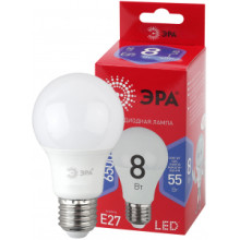 Лампочка светодиодная ЭРА RED LINE LED A60-8W-865-E27 R E27 8 Вт груша холодный дневной свет 