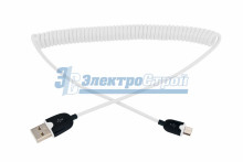 USB кабель универсальный microUSB шнур витой 1,5М белый REXANT