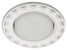 Светильник DK LD27 WH/WH  ЭРА декор cо светодиодной подсветкой GX53, белый/белый