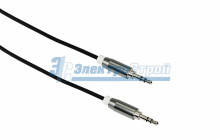 Аудио кабель AUX 3.5 мм шнур силикон 1M черный