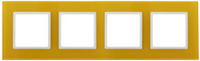 14-5104-21  ЭРА Рамка на 4 поста, стекло, Эра Elegance, жёлтый+бел