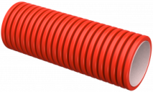 Труба гофрированная двустенная ПНД/ПВД d110 красная (100м)