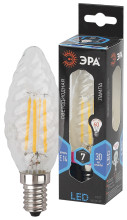 Лампа светодиодная Эра F-LED BTW-7W-840-E14 (филамент, свеча витая, 7Вт, нейтр, E14)