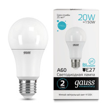 Лампа Gauss LED Elementary A60 20W E27 4100K 1/10/50