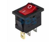 Выключатель клавишный 24V 15А (3с) ON-OFF красный с подсветкой  Mini  REXANT