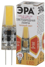 Лампы СВЕТОДИОДНЫЕ СТАНДАРТ LED JC-1,5W-12V-COB-827-G4  ЭРА (диод, капсула, 1,5Вт, тепл, G4)