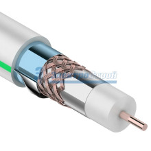 Кабель RG-6U+CU, (75%), 75 Ом, 100м., белый, (тройной экран), 