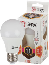 Лампочка светодиодная ЭРА STD LED A60-11W-827-E27 E27 11Вт груша теплый белый свет