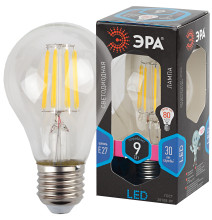Лампочка светодиодная ЭРА F-LED A60-9W-840-E27 Е27 9Вт филамент груша нейтральный белый свет