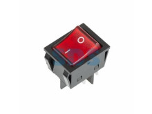 Выключатель клавишный 250 V 25 А (4с) ON-OFF красный с подсветкой  REXANT