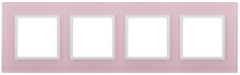 14-5104-30  ЭРА Рамка на 4 поста, стекло, Эра Elegance, розовый+бел