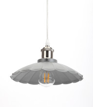 Подвес PL3 GR/SN  ЭРА металл, E27, max 40W, d245 мм, шагрень серый/сатин никель