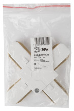 Коннектор ЭРА TR7-C 2W X WH для однофазного шинопровода Х-образный белый