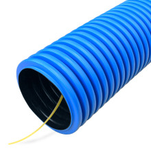 Труба гофрированная двустенная ПНД гибкая тип 450 (SN12) с/з синяя д90 (20м/уп) Промрукав