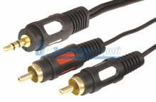 Шнур 3.5 Stereo Plug - 2RCA Plug  10М  (GOLD)  REXANT (PL-3431)