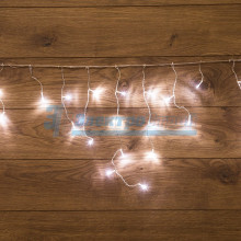Гирлянда Айсикл (бахрома) светодиодный, 1,8х0,5 м,прозрачный провод ,230 В , диоды белые
