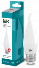 Лампа светодиодная ECO CB35 свеча на ветру 5Вт 230В 4000К E27 IEK