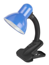 Настольный светильник ЭРА N-102-E27-40W-BU на прищепке синий 