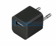 Сетевое зарядное устройство квадрат USB (СЗУ) (1 000mA) черное