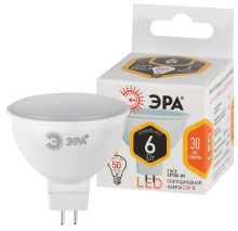Лампочка светодиодная ЭРА STD LED MR16-6W-827-GU5.3 GU5.3 6Вт софит теплый белый свет