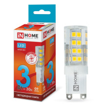 Лампа светодиодная LED-JCD-VC 3Вт 230В G9 4000К 270Лм IN HOME
