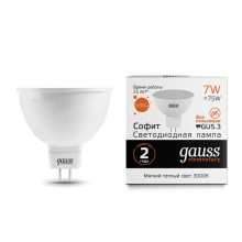 Лампа Gauss LED Elementary MR16 GU5.3 7W 3000K 1/10/100