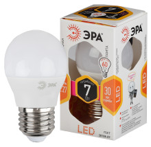 Лампочка светодиодная ЭРА STD LED P45-7W-827-E27 E27 7Вт шар теплый белый свет