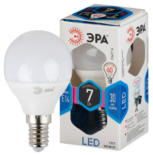 Лампочка светодиодная ЭРА STD LED P45-7W-840-E14 E14 7Вт шар нейтральный белый свет