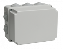 Коробка КМ41245 распаячная для о/п 190х140х120мм IP44 (RAL7035, 10 гермовводов)