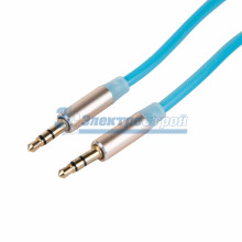 Аудио кабель AUX 3. 5 мм фосфорный 1M голубой