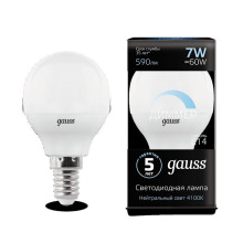 Лампа Gauss LED Globe-dim E14 7W 4100К диммируемая 1/10/100