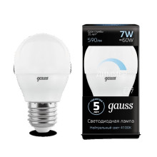 Лампа Gauss LED Globe-dim E27 7W 4100К диммируемая 1/10/100