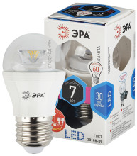Лампа светодиодная Эра LED P45-7W-840-E27-Clear (диод,шар,7Вт,нейтр,E27)