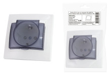 Розетка 2П+З с защ. шт. и крышкой 16А 250В IP42 белая 