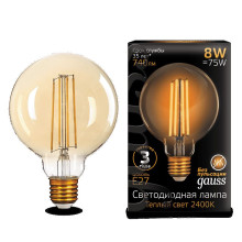 Лампа Gauss LED Filament G95 E27 8W Golden 2400К 1/20