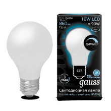 Лампа Gauss LED Filament A60 OPAL E27 10W 4100К 1/10/40