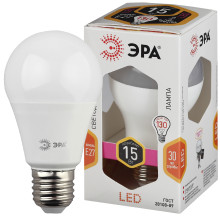Лампочка светодиодная ЭРА STD LED A60-15W-827-E27 Е27 15Вт груша теплый белый свет
