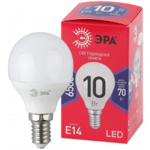 Лампочка светодиодная ЭРА RED LINE LED P45-10W-865-E14 R E14 10Вт шар холодный дневной свет
