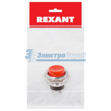 Выключатель-кнопка  металл 220V 2А (2с) (ON)-OFF  Ø16.2  красная  (RWD-306)  REXANT Индивидуальная у