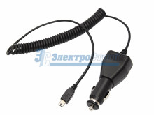 Автозарядка с индикатором mini USB (АЗУ) (5V, 2 000mA) шнур спираль до 2М REXANT